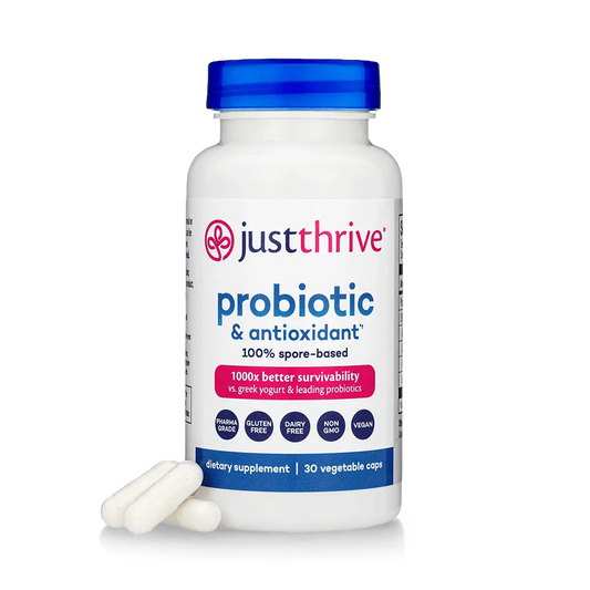 Just Thrive Probiotic & Antioxidant Supplement - 100% Spore-Based Digestive and Immune Support - Gluten Free